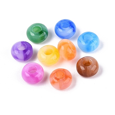 Two Tone Acrylic European Beads OACR-Q200-24-1