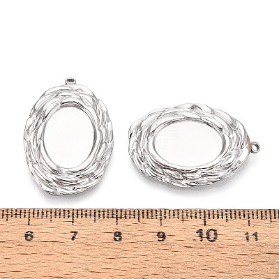 304 Stainless Steel Pendant Cabochon Settings STAS-T067-21P-1