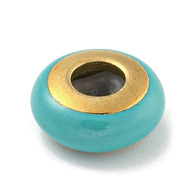304 Stainless Steel Enamel European Beads STAS-U005-01C-G-1