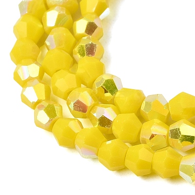 AB Color Plated Opaque Glass Beads Strands GLAA-G127-02C-1