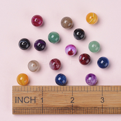 Natural Striped Agate/Banded Agate Beads G-JP0001-26A-1