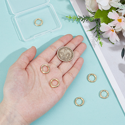 6Pcs Brass Spring Gate Rings KK-BC0014-90-1