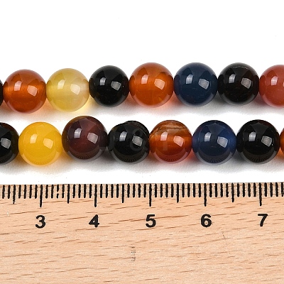 Natural Agate Beads Strands G-B171-B04-8mm-1