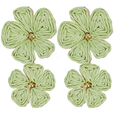1 Pair Alloy Raffia Grass Stud Earrings EJEW-SP0001-19A-1
