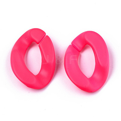 Opaque Spray Painted Acrylic Linking Rings X-OACR-R249-03B-1