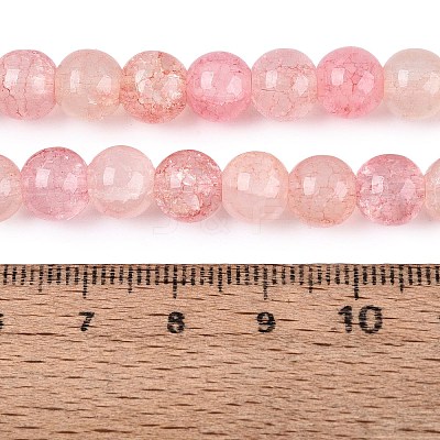 Baking Paint Crackle Glass Beads Strands GLAA-Q106-03A-22-1