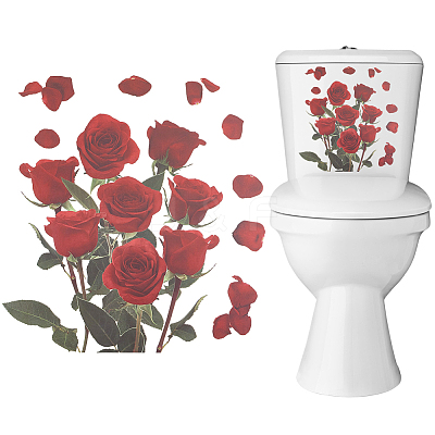 Rose PVC Self Adhesive Decorative Stickers DIY-WH20031-045-1