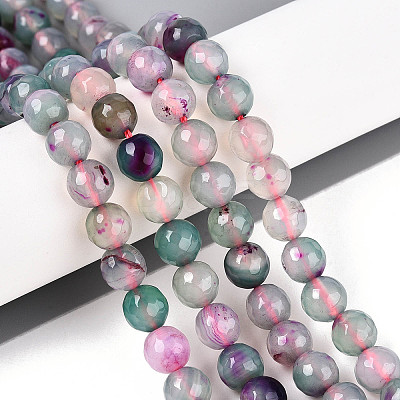 Natural Agate(Dyed & Heated) Beads Strands G-T139-8mm-88C-1