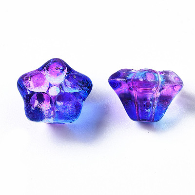 Two Tone Transparent Spray Painted Glass Beads X-GGLA-S054-011D-02-1