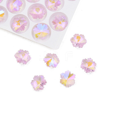 Pointed Back Electroplate Faceted Glass Pendants EGLA-N006-047-1