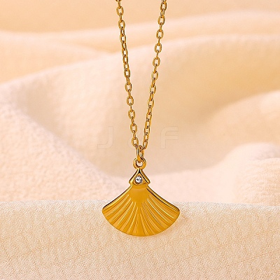 Ocean Brass Rhinestone Pendant 304 Stainless Steel Chain Necklaces for Women WG20590-03-1