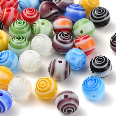 48Pcs Handmade Millefiori Glass Beads LK-YW0001-02B-1