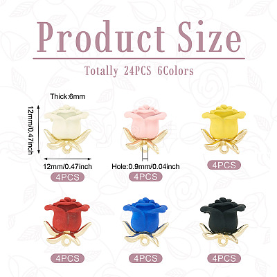24Pcs 6 Colors Spray Painted Alloy Charms FIND-TA0003-29-1