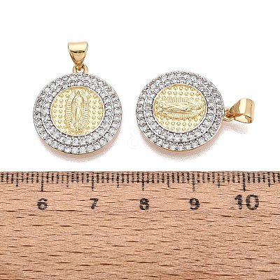 Religion Brass Micro Pave Clear Cubic Zirconia Pendants KK-N287-44GP-01-1