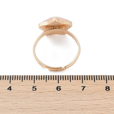 Star Natural Rose Quartz Adjustable Rings RJEW-H241-01G-02-1