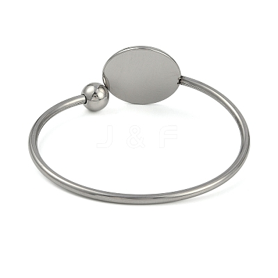 304 Stainless Steel Blank Bangle Bases with Flat Round STAS-Z088-01P-03-1