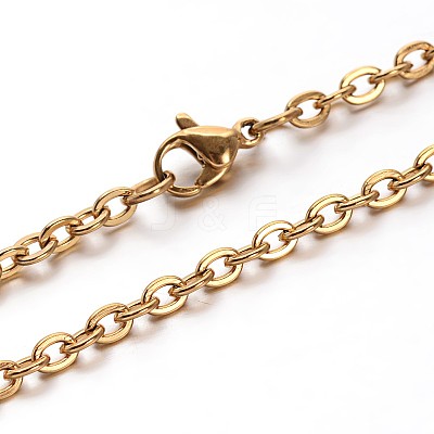 304 Stainless Steel Cable Chains Necklaces NJEW-O058-12G-1