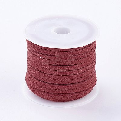 3x1.5mm Red Flat Faux Suede Cord X-LW-R003-22-1