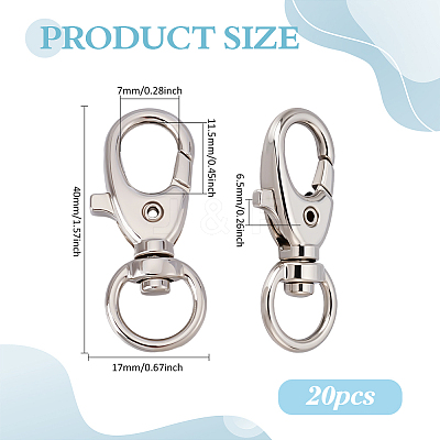 20Pcs Alloy Swivel Clasps FIND-PH0028-30-1