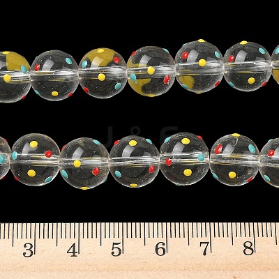 Transparent Glass Enamel Beads Strands LAMP-A001-B01-1