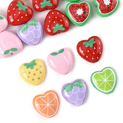 20Pcs 7 Styles Opaque Acrylic Beads MACR-FS0002-22-1