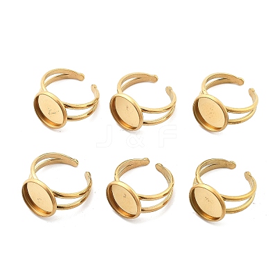 Ion Plating(IP) 304 Stainless Steel Cuff Ring Settings STAS-E202-02B-G-1