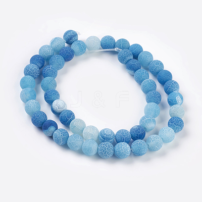 Natural Crackle Agate Beads Strands G-G055-8mm-2-1