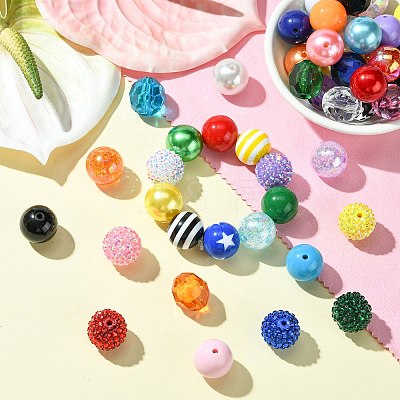 Round Opaque Acrylic Beads Kit OACR-CJC0002-05B-1