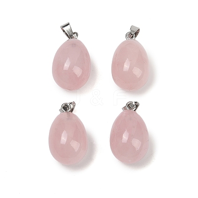 Natural Rose Quartz Pendants G-U018-01P-B-1