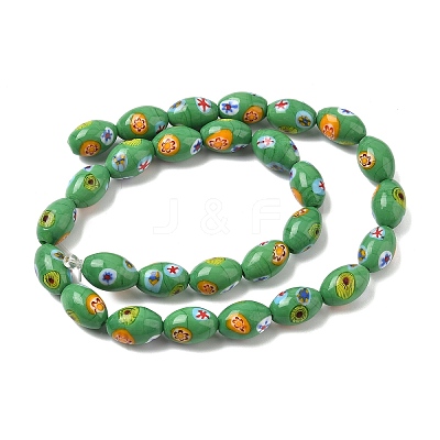 Handmade Millefiori Glass Beads LAMP-U004-02B-1