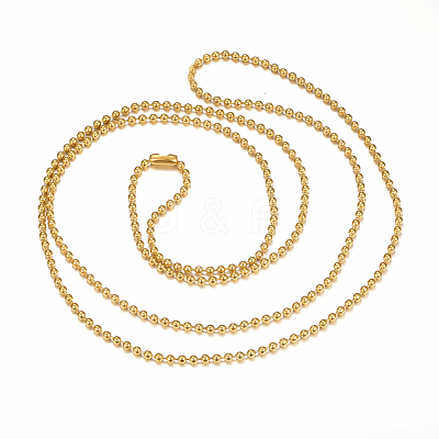 304 Stainless Steel Ball Chain Necklaces Making MAK-I008-01G-B03-1