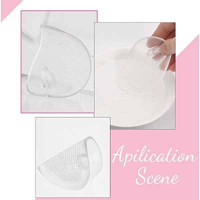 4 Pairs 2 Style Invisible PVC Plastic Flip Flop Pads AJEW-CA0003-81-1