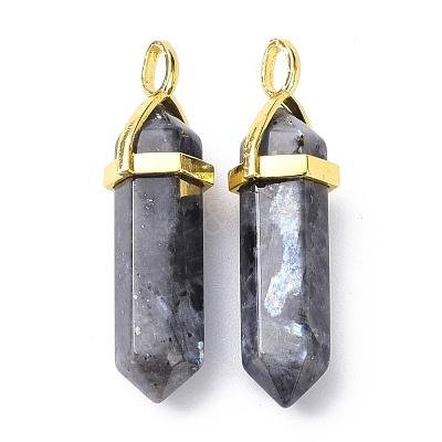 Natural Larvikite Pointed Pendants G-G025-01G-21-1