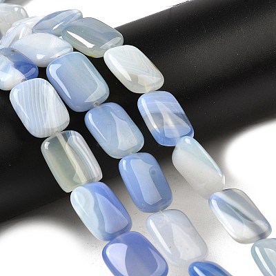 Natural Striped Agate/Banded Agate Beads Strands G-B137-B01-01D-1