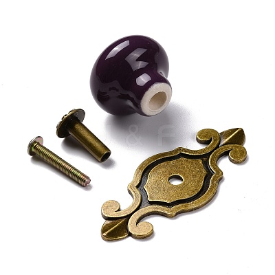 Round-shaped Porcelain Cabinet Door Knobs FIND-Z004-18G-1
