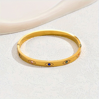 Stainless Steel Pave Rhinestones Hinged Bangles for Women OZ6577-1