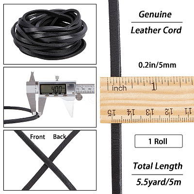 Flat Cowhide Leather Cord WL-GF0001-10A-02-1