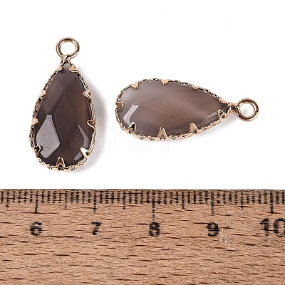 Natural Agate(Dyed & Heated) Faceted Pendants G-Q606-104G-03-1