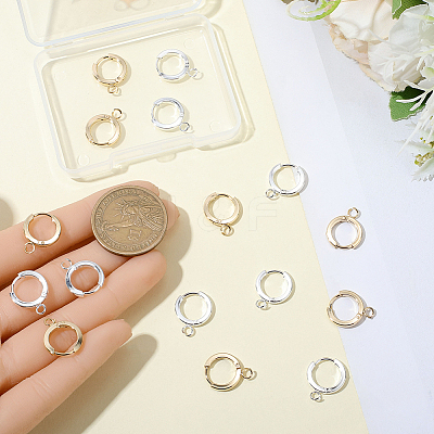 16Pcs 2 Colors 201 Stainless Steel Huggie Hoop Earrings Findings STAS-BBC0008-39A-1