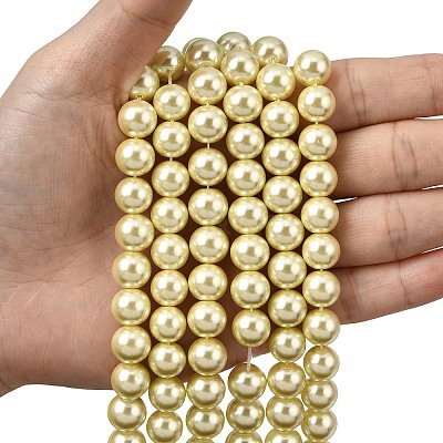 Eco-Friendly Dyed Glass Pearl Round Beads Strands HY-A002-10mm-RB012-1