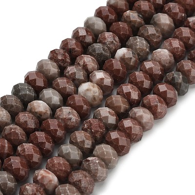 Natural Red Line Jasper Beads Strands G-Z111-A48-1