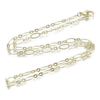Brass Cable Chains Necklace Making MAK-S072-16A-14KC-1