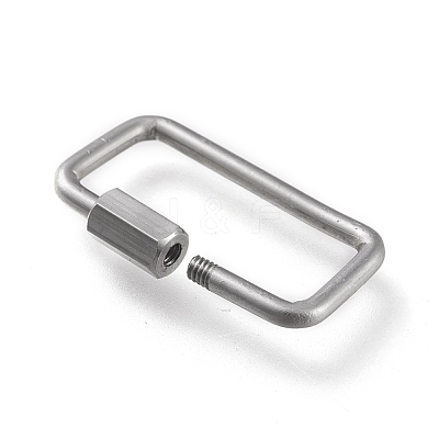 Non-Tarnish 304 Stainless Steel Screw Carabiner Lock Charms STAS-K195-01P-1