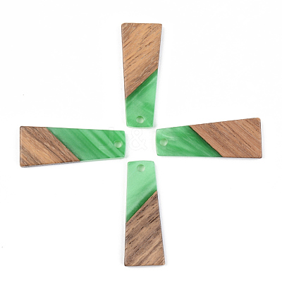 Opaque Resin & Walnut Wood Pendants RESI-S389-040A-C03-1