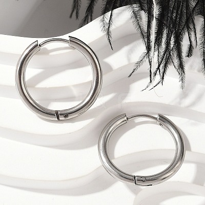 202 Stainless Steel Huggie Hoop Earrings EJEW-F111A-20mm-P01-1