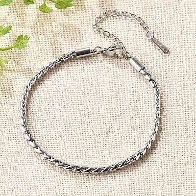 304 Stainless Steel Rope Chain Bracelets for Women BJEW-Q051-04P-1
