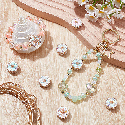 8Pcs Handmade Resin Indonesia Round Beads IPDL-SP0001-04-1