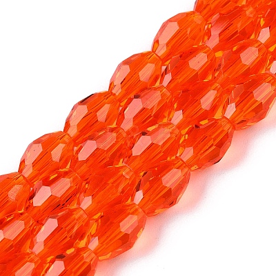 Transparent Glass Beads Strands EGLA-A037-T6x8mm-D09-1