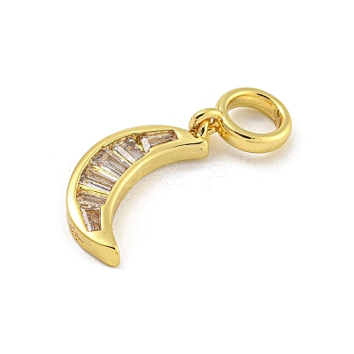 Rack Plating Brass Clear Cubic Zirconia European Dangle Charms KK-G513-38G-1