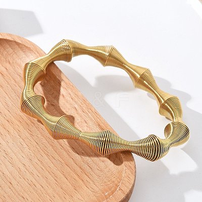 304 Stainless Steel Stretch Bangles for Women BJEW-P315-02C-G-1